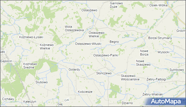 mapa Ostaszewo-Pańki, Ostaszewo-Pańki na mapie Targeo