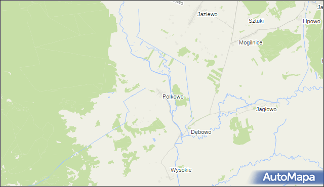 mapa Polkowo gmina Sztabin, Polkowo gmina Sztabin na mapie Targeo