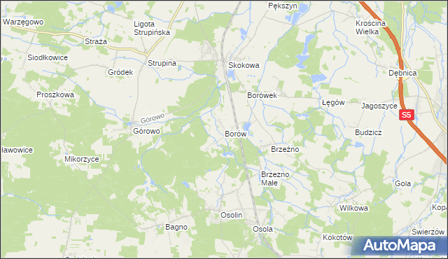 mapa Borów gmina Prusice, Borów gmina Prusice na mapie Targeo
