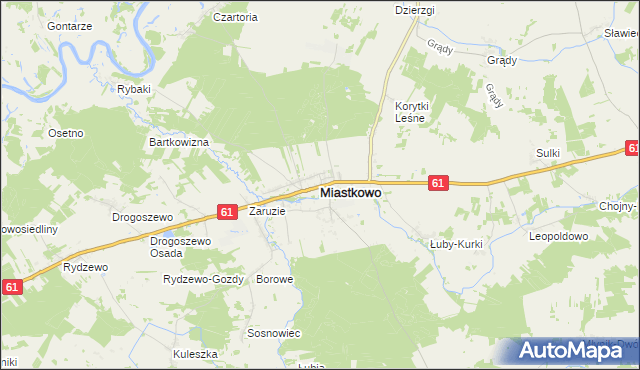 mapa Miastkowo, Miastkowo na mapie Targeo