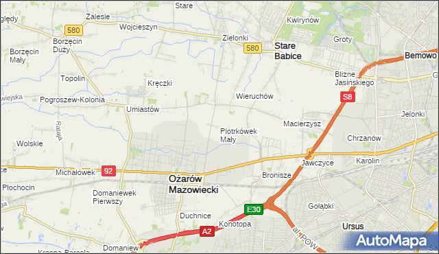 mapa Piotrkówek Mały, Piotrkówek Mały na mapie Targeo