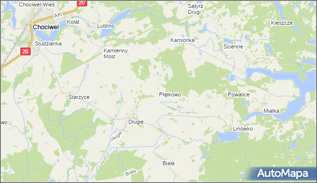 mapa Płątkowo, Płątkowo na mapie Targeo