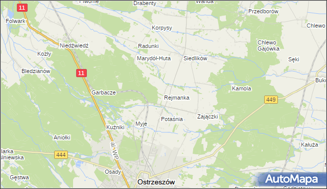 mapa Rejmanka, Rejmanka na mapie Targeo