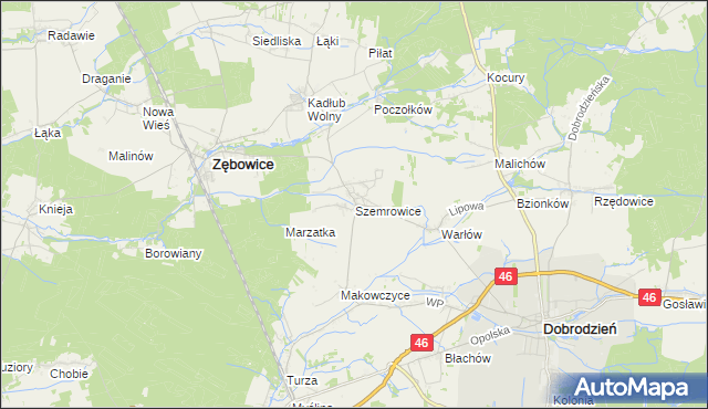 mapa Szemrowice, Szemrowice na mapie Targeo