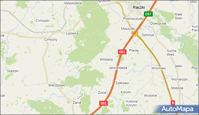 mapa Witówka, Witówka na mapie Targeo