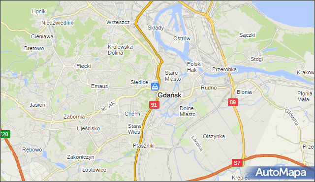 mapa Gdańska, Gdańsk na mapie Targeo