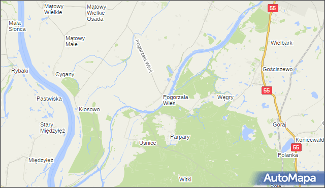 mapa Pogorzała Wieś, Pogorzała Wieś na mapie Targeo