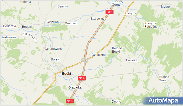 mapa Dziecinne, Dziecinne na mapie Targeo