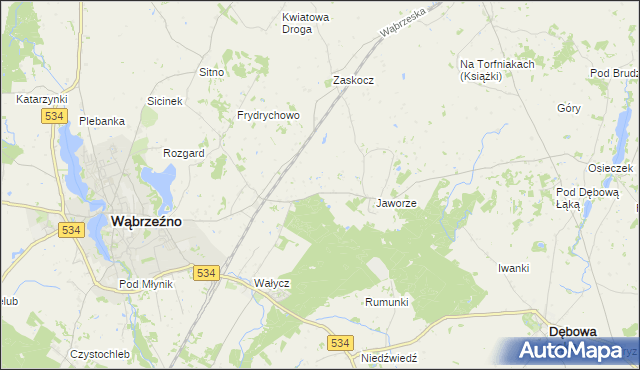 mapa Myśliwiec, Myśliwiec na mapie Targeo