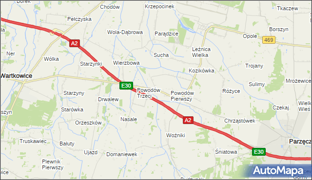 mapa Powodów Drugi, Powodów Drugi na mapie Targeo