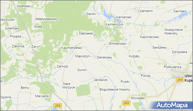 mapa Sierakowy, Sierakowy na mapie Targeo