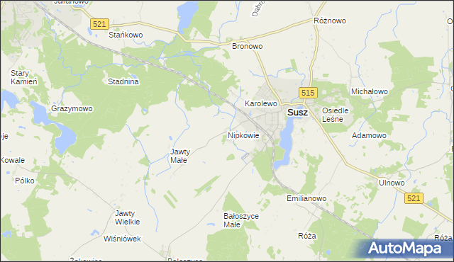 mapa Nipkowie, Nipkowie na mapie Targeo