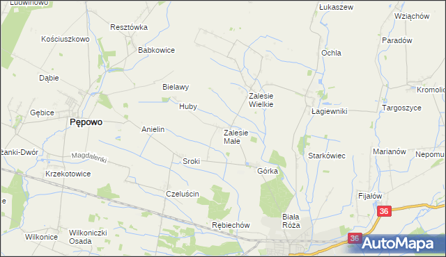 mapa Zalesie Małe, Zalesie Małe na mapie Targeo