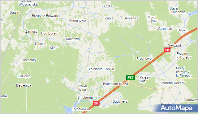 mapa Białebłoto-Stara Wieś, Białebłoto-Stara Wieś na mapie Targeo