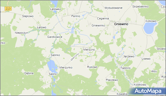 mapa Mierzyno, Mierzyno na mapie Targeo