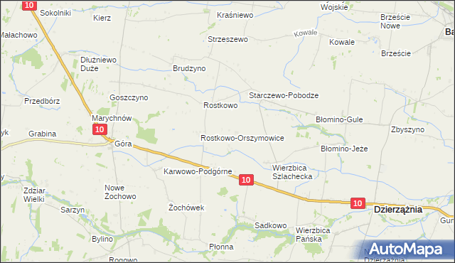 mapa Krzywanice-Trojany, Krzywanice-Trojany na mapie Targeo