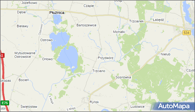 mapa Przydwórz, Przydwórz na mapie Targeo