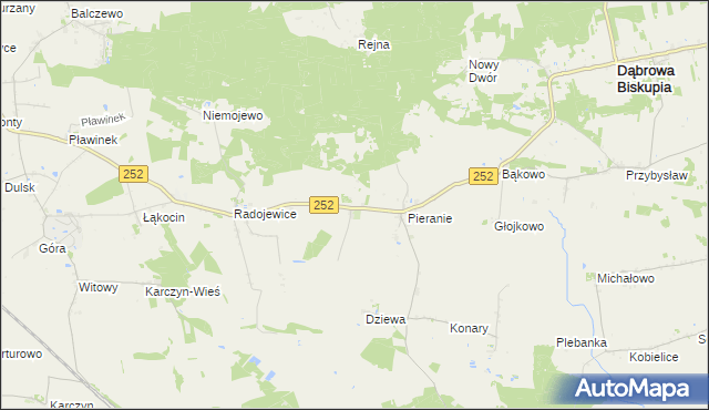 mapa Sobiesiernie gmina Dąbrowa Biskupia, Sobiesiernie gmina Dąbrowa Biskupia na mapie Targeo