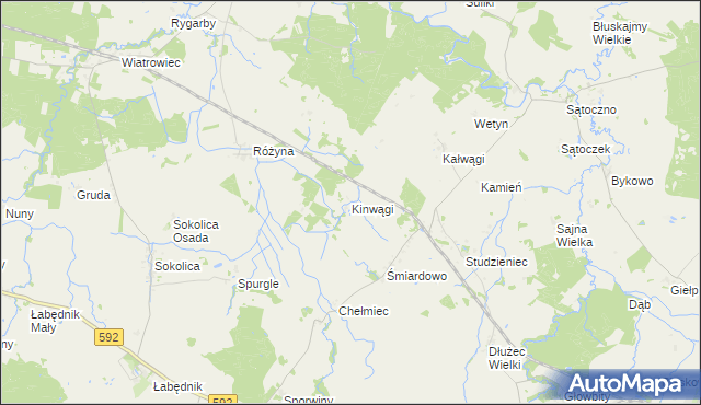 mapa Kinwągi, Kinwągi na mapie Targeo