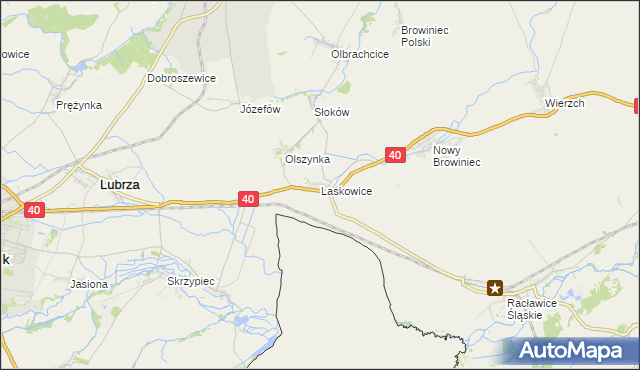 mapa Laskowice gmina Lubrza, Laskowice gmina Lubrza na mapie Targeo