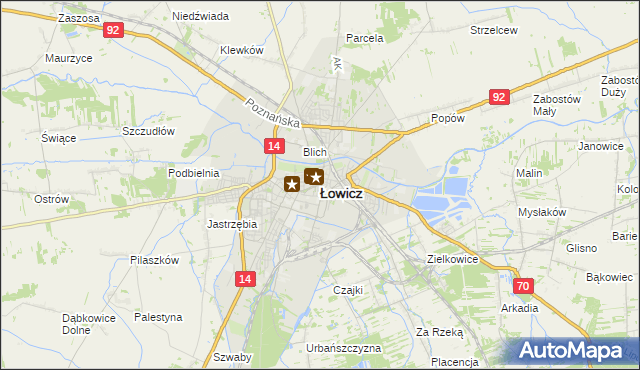 mapa Łowicza, Łowicz na mapie Targeo