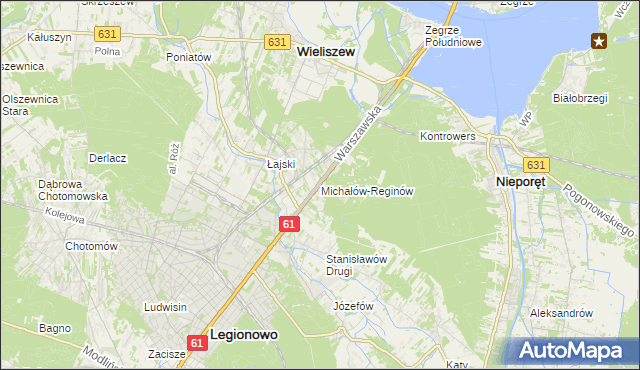 mapa Michałów-Reginów, Michałów-Reginów na mapie Targeo