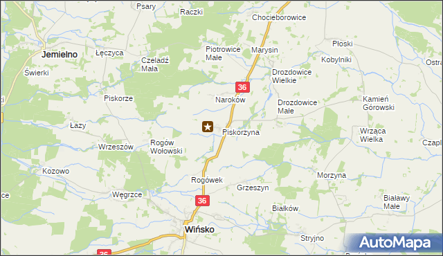 mapa Piskorzyna, Piskorzyna na mapie Targeo