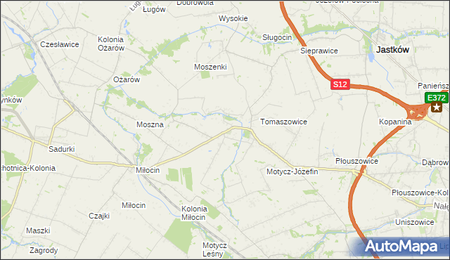 mapa Tomaszowice-Kolonia, Tomaszowice-Kolonia na mapie Targeo