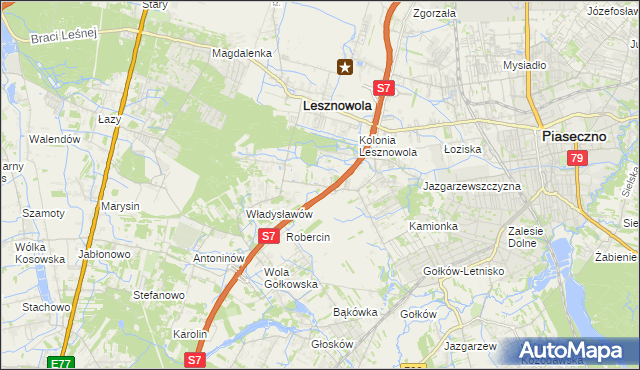 mapa Wilcza Góra gmina Lesznowola, Wilcza Góra gmina Lesznowola na mapie Targeo