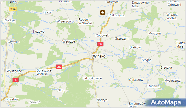 mapa Wińsko, Wińsko na mapie Targeo