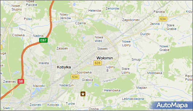 mapa Wołomin, Wołomin na mapie Targeo