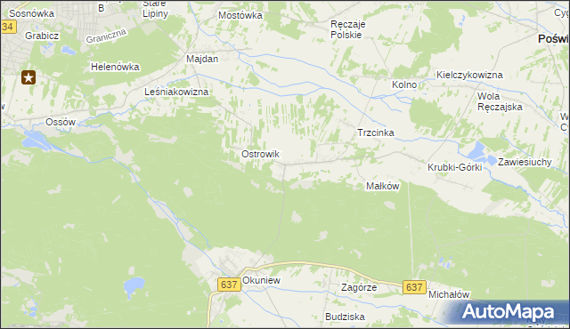 mapa Zabraniec, Zabraniec na mapie Targeo