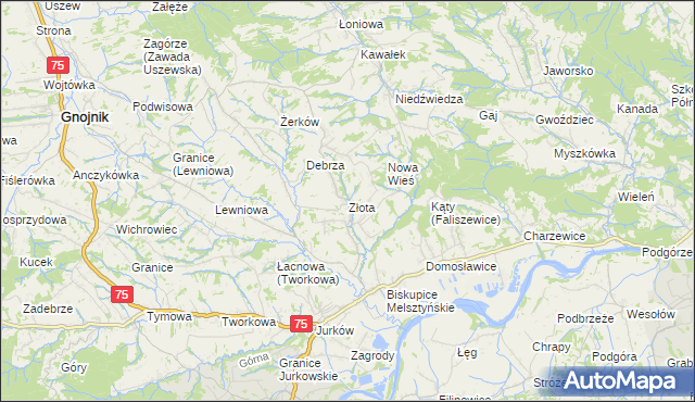 mapa Złota gmina Czchów, Złota gmina Czchów na mapie Targeo