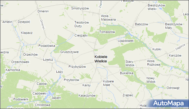 mapa Kobiele Wielkie, Kobiele Wielkie na mapie Targeo