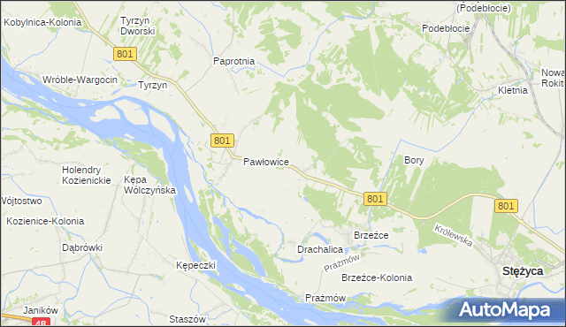 mapa Długowola gmina Stężyca, Długowola gmina Stężyca na mapie Targeo