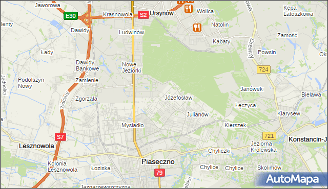 mapa Józefosław, Józefosław na mapie Targeo