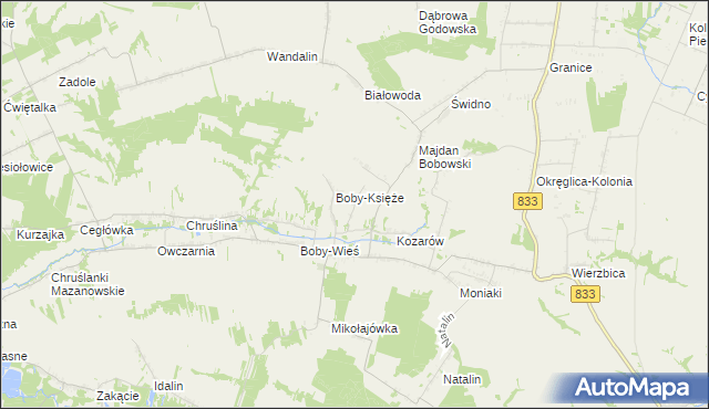 mapa Metelin gmina Urzędów, Metelin gmina Urzędów na mapie Targeo