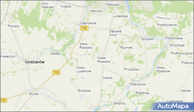 mapa Nowe Rowiska, Nowe Rowiska na mapie Targeo