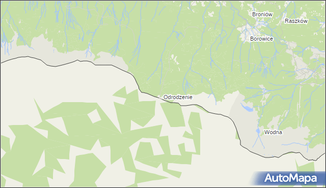 mapa Odrodzenie gmina Podgórzyn, Odrodzenie gmina Podgórzyn na mapie Targeo