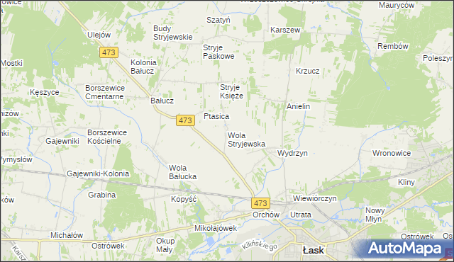 mapa Wola Stryjewska, Wola Stryjewska na mapie Targeo