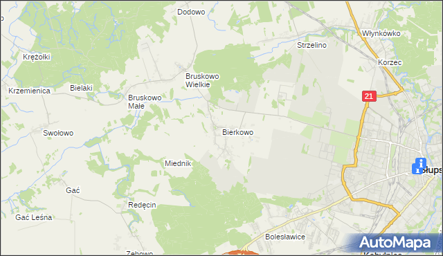 mapa Bierkowo, Bierkowo na mapie Targeo