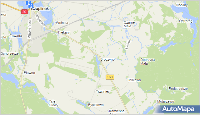 mapa Broczyno, Broczyno na mapie Targeo