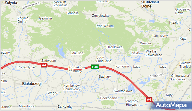 mapa Budy Łańcuckie, Budy Łańcuckie na mapie Targeo