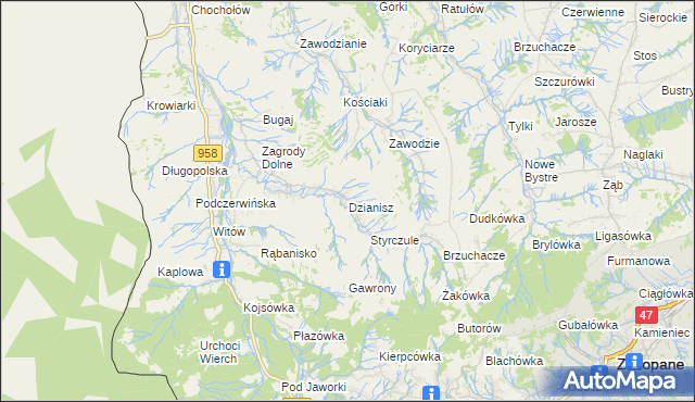 mapa Dzianisz, Dzianisz na mapie Targeo