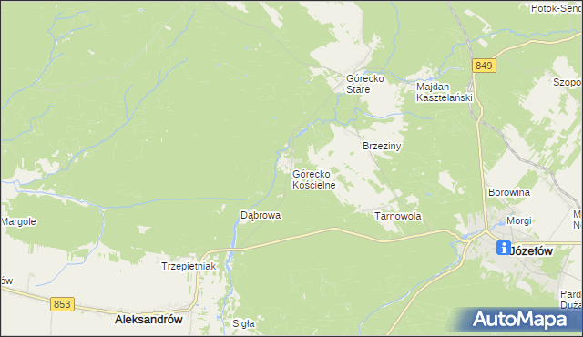 mapa Górecko Kościelne, Górecko Kościelne na mapie Targeo