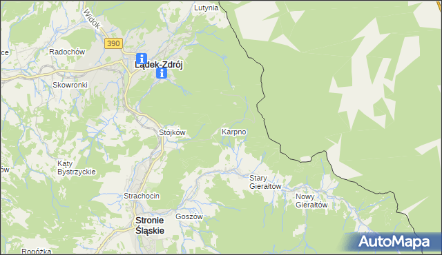 mapa Karpno gmina Lądek-Zdrój, Karpno gmina Lądek-Zdrój na mapie Targeo