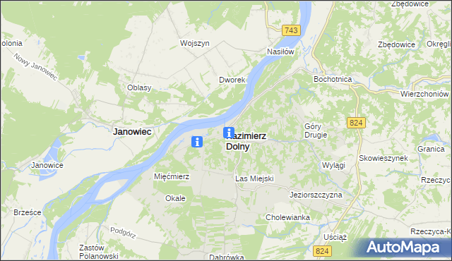 mapa Kazimierz Dolny, Kazimierz Dolny na mapie Targeo
