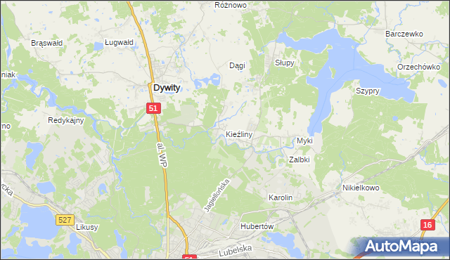 mapa Kieźliny, Kieźliny na mapie Targeo