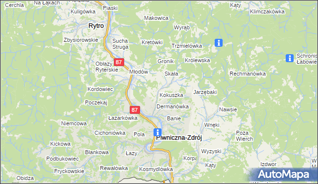 mapa Kokuszka, Kokuszka na mapie Targeo