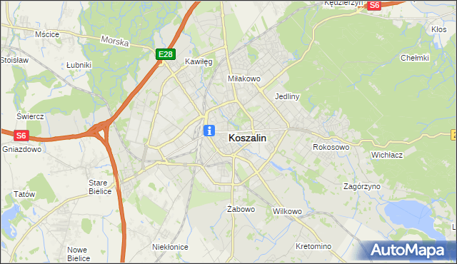 mapa Koszalina, Koszalin na mapie Targeo